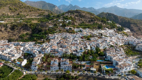 View of the beautiful town of Frigiliana in the province of Málaga